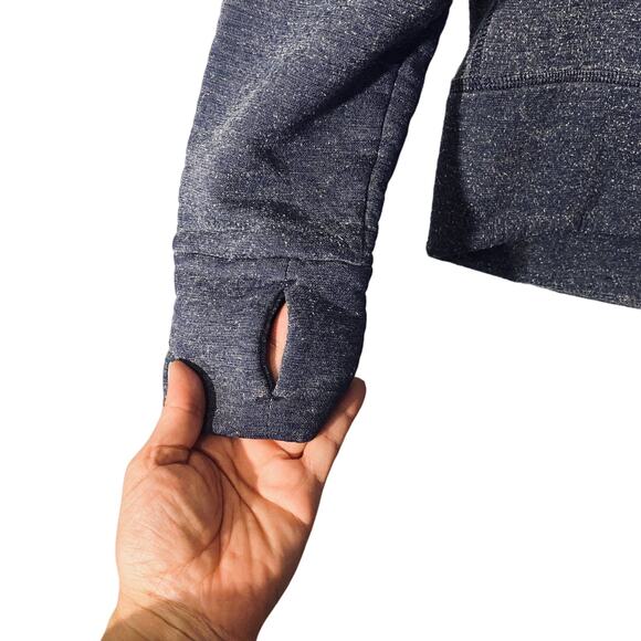 Danskin Now Blue Long Sleeve Hooded Casual Full Zip Knit Jacket Women Sz S - Picture 6 of 9